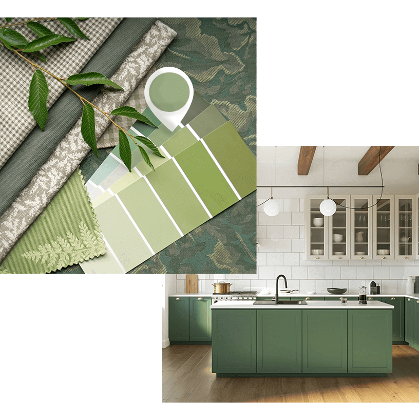 Kitchen green cabinets | Color Interiors