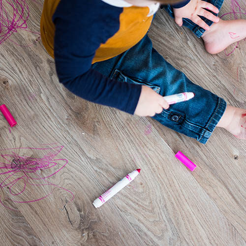 Little boy drawing with marker on floor | Color Interiors
